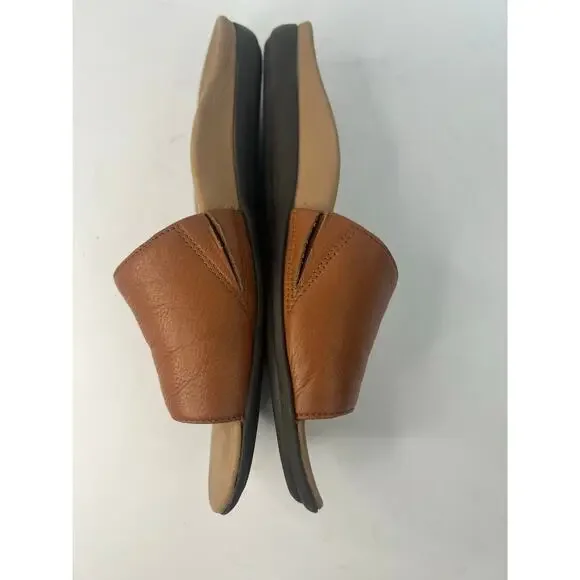 Vionic Val Slides Brown Leather Slip On Open Toe Comfort Flip Flop Sandal Sz‎ 6 - Picture 5 of 12